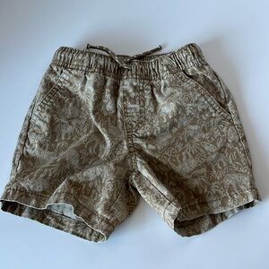 Boys khaki shorts animal print drawstring size 2T
